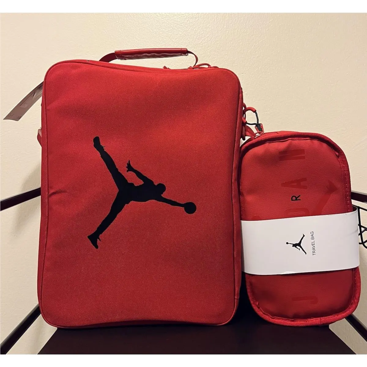 Nike Jordan Shoebox Bag Traveling Zipper Gym Red Bag Jordan Clutch Travel Bag