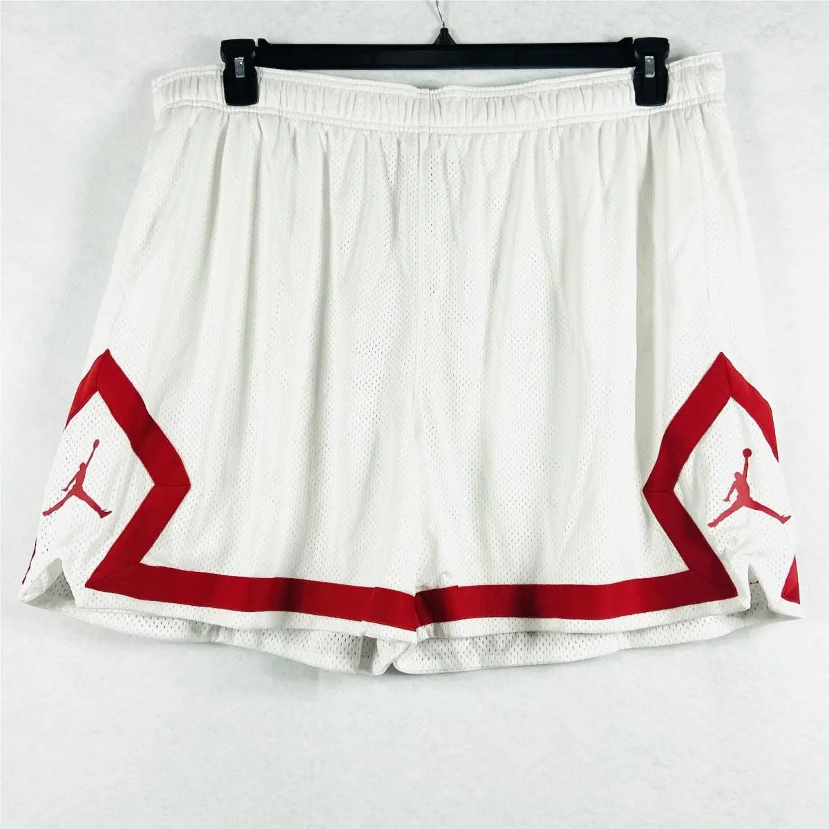 Nike Air Jordan Shorts Women 2X White Mesh Heritage Diamond Loose Fit DO5034-100