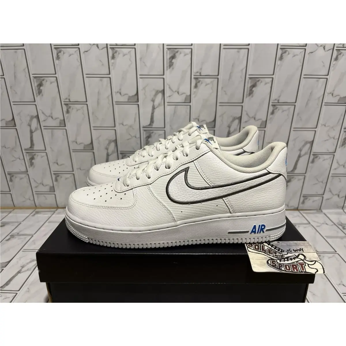 Air Force 1 AF1 White Cool Grey Photo Blue Low Leather Mens 11 by Nike