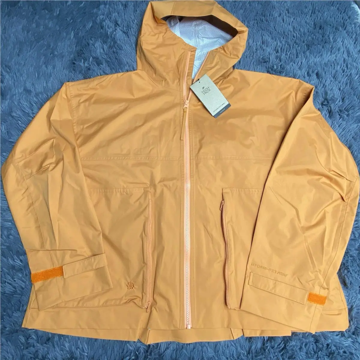 Nike Womens Tech Pack Rain Jacket Coat Oversized Fit Storm Fit-adv Orange Sz S