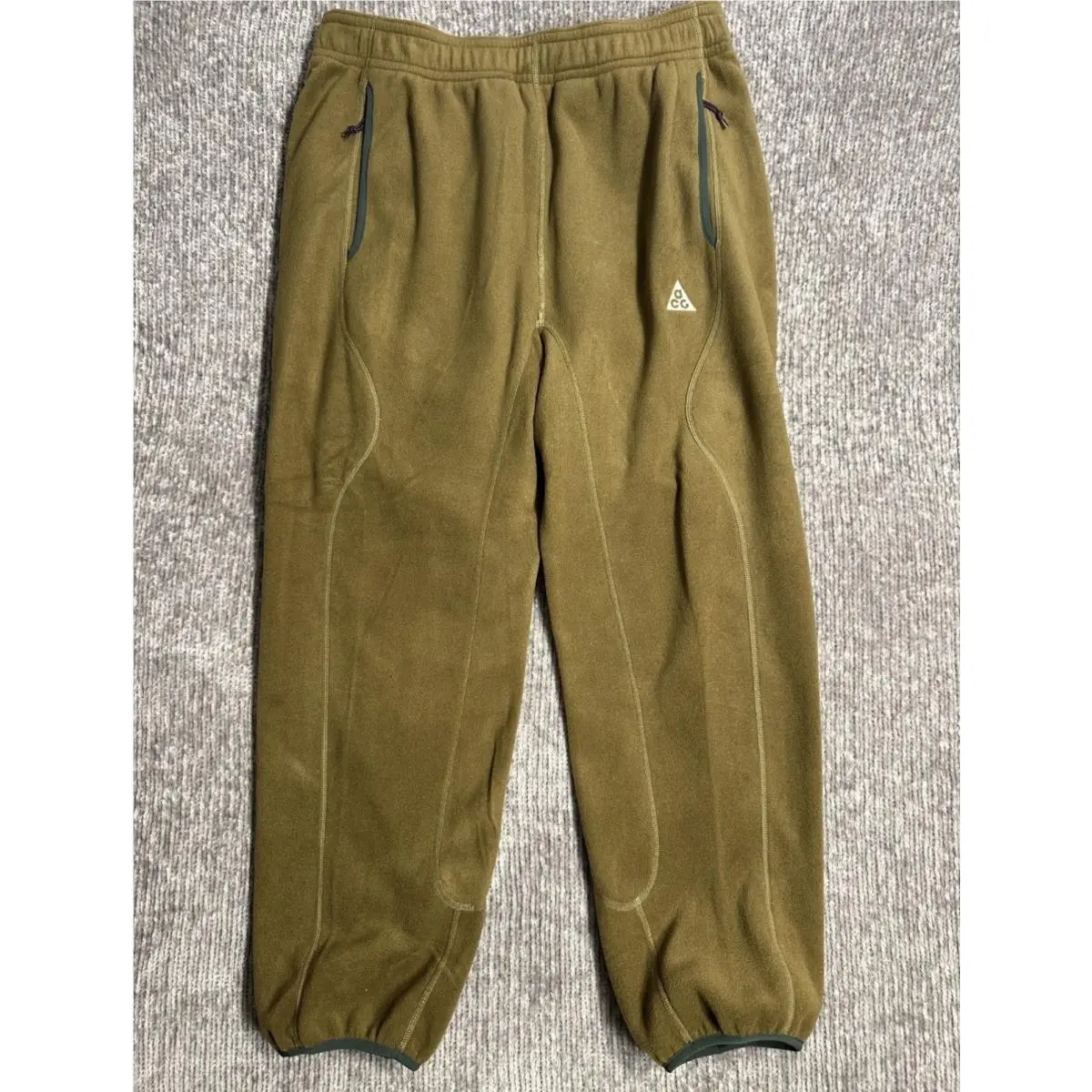 Nike Acg Fleece Pants Sweatpants Polartec Wolf Tree Olive Flak Size Small