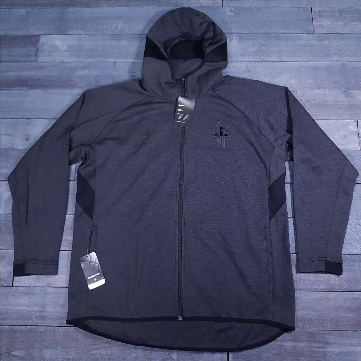 Nike Nba Houston Rockets Dry Fit Showtime Hoodie Jacket Mens XL Dark Grey