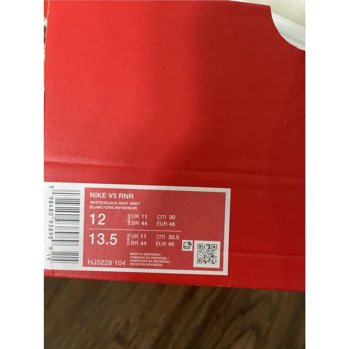 Nike shoes - Nike V5 RNR - RNR - Hj5229-104 - White, Manufacturer: White/Black/Metallic Silver/White (UPC: 0198480938989) 3