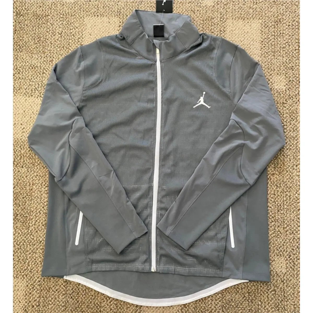 Nike Air Jordan Warm Up Jacket Dri-fit Full Zip 619332 Gray Mens Size 2XL