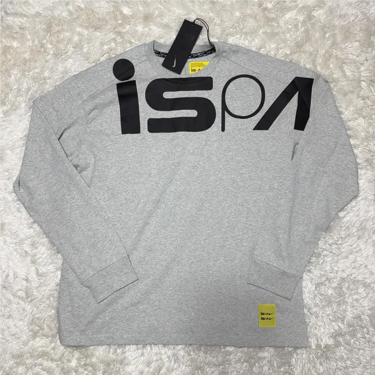 Ispa Letter Print Loose Fit Crew Neck Long Sleeve Mens Size XL FJ7374-050 by Nike