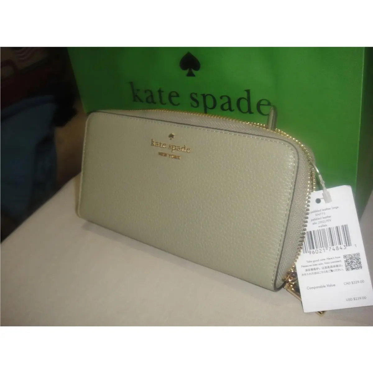 Kate Spade Pick Stitch Large Continental Zip Around Leather Wallet.MSRP$329.00