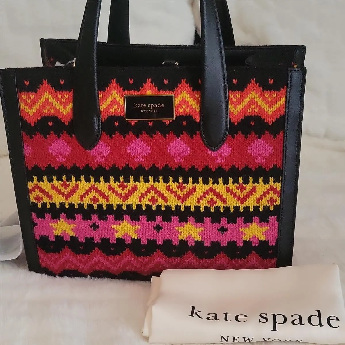 Kate Spade New York Fair Isle Multicolor Small Tote/crossbody Strap