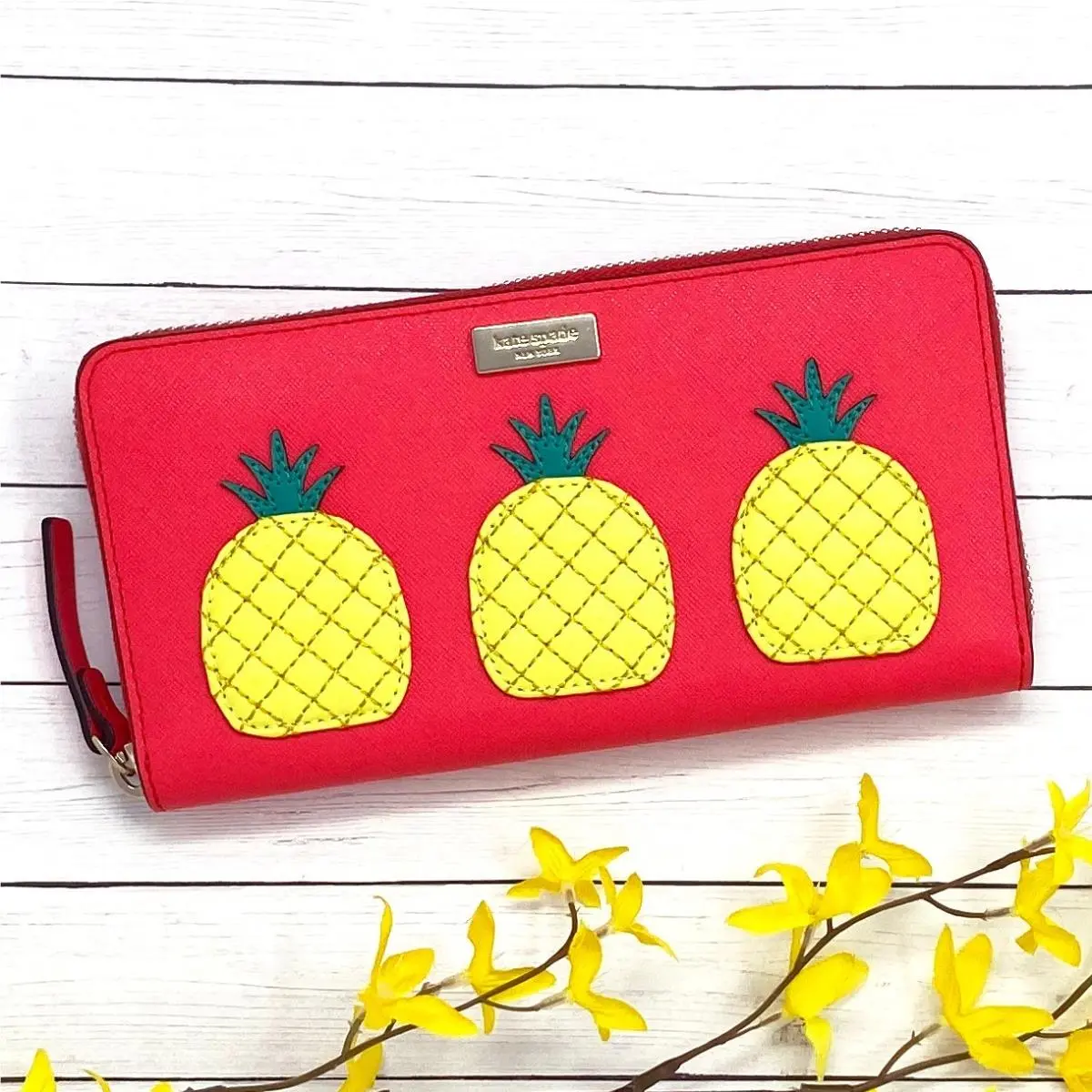 Kate Spade WLRU2885 How Refreshing Neda Pineapple Wallet Geranium