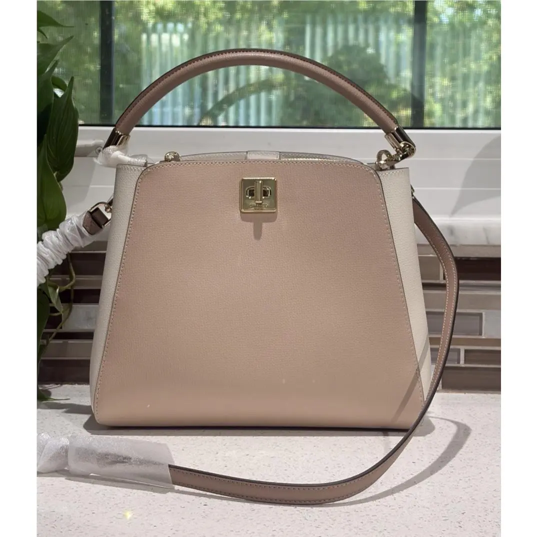 Kate Spade Phoebe Medium Satchel Bucket Shoulder Crossbody Hazelnut Colorblock