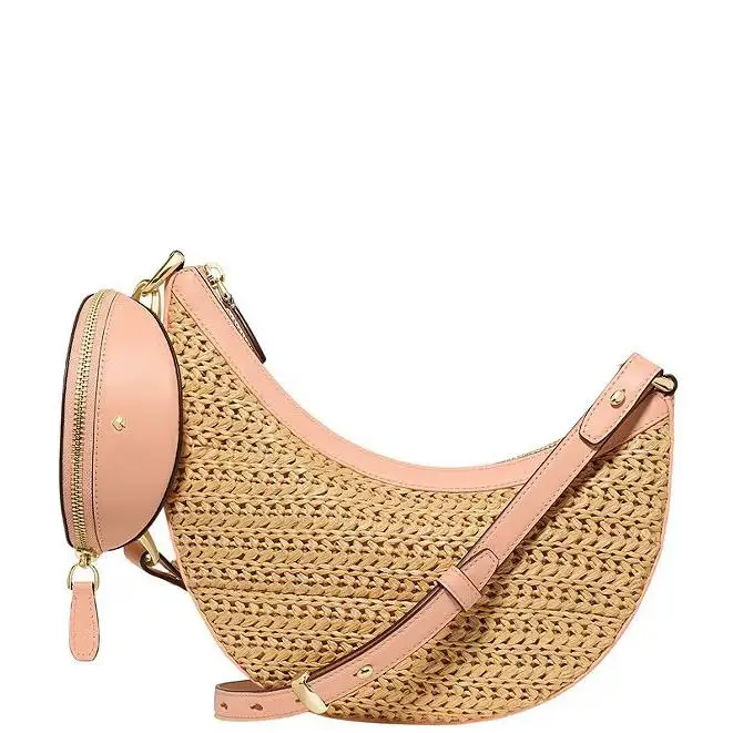 NWT$298 Kate Spade Duo Straw Lthr Convert Multi-way Crossbody Light Cantaloupe