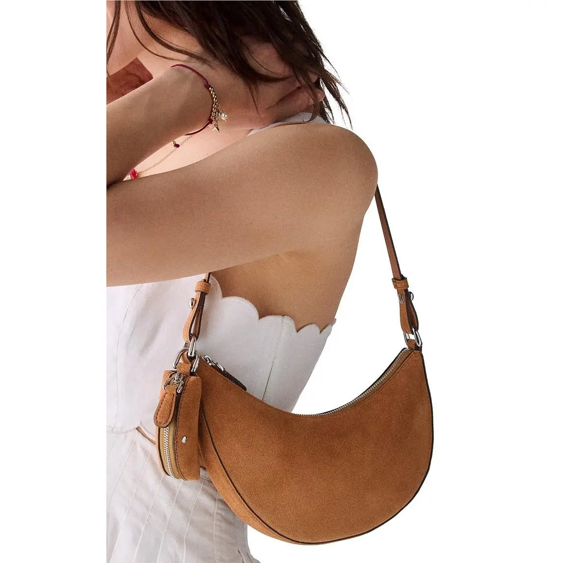 Kate Spade Duo Suede Mini Shoulder Bag Beige