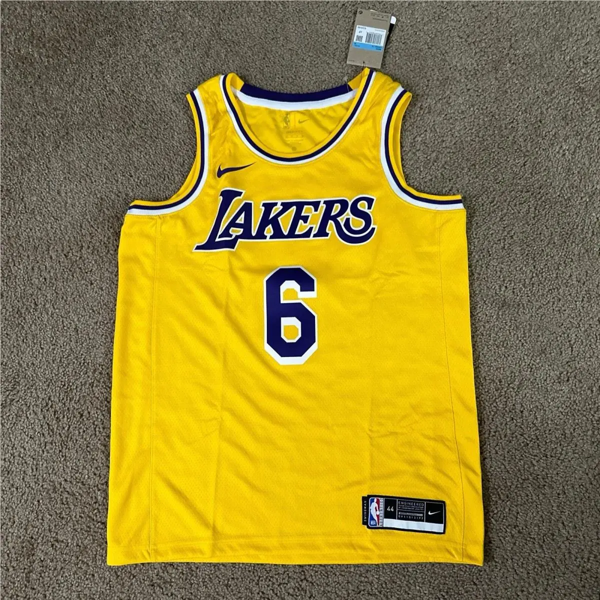Size M - Nike Lakers Lebron James Swingman Yellow 6 Jersey CW3669-738 Size 44