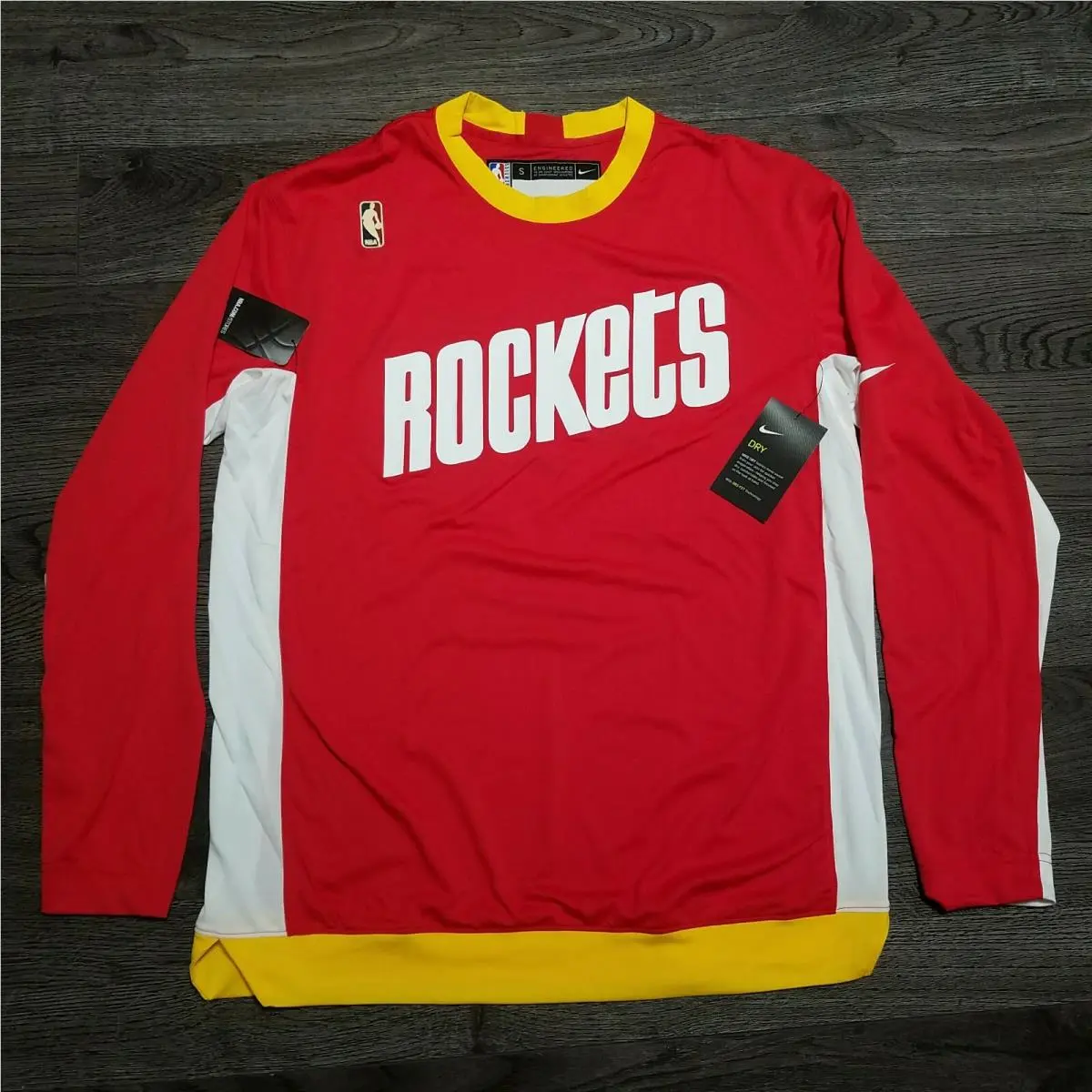 Nike Nba Houston Rockets Hardwood Classic Warm Up Shooting Shirt Mens Small