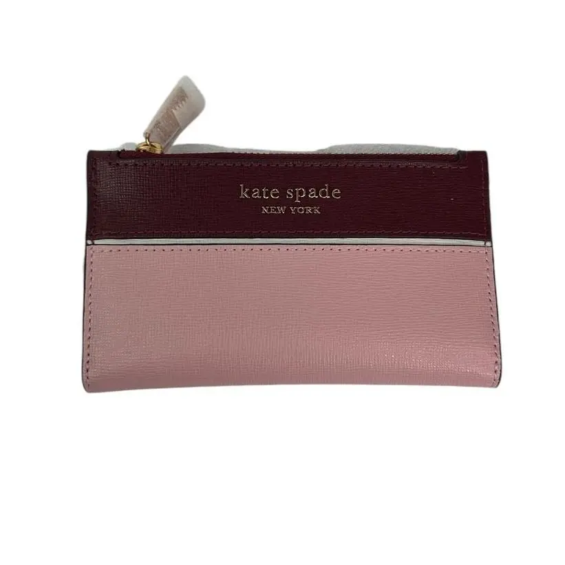 Kate Spade Morgan Colorblock Saffiano Leather Bifold Wallet Dogwood Pink