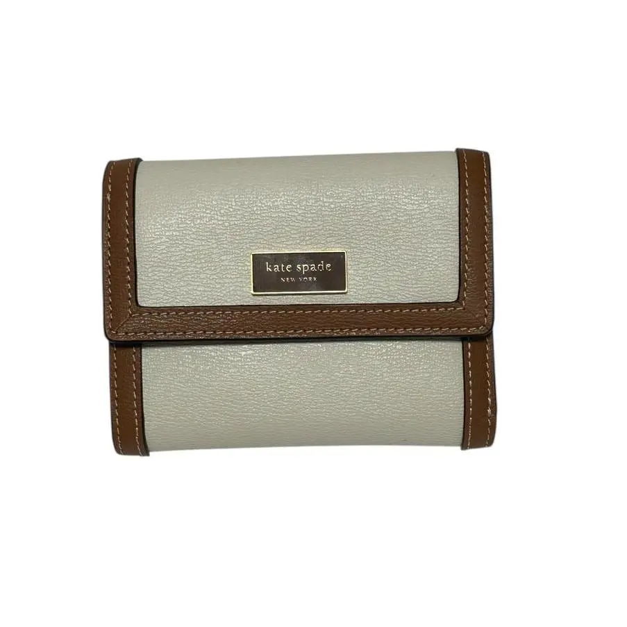 Kate Spade Katy Colorblocked Bifold Flap Wallet in Halo White