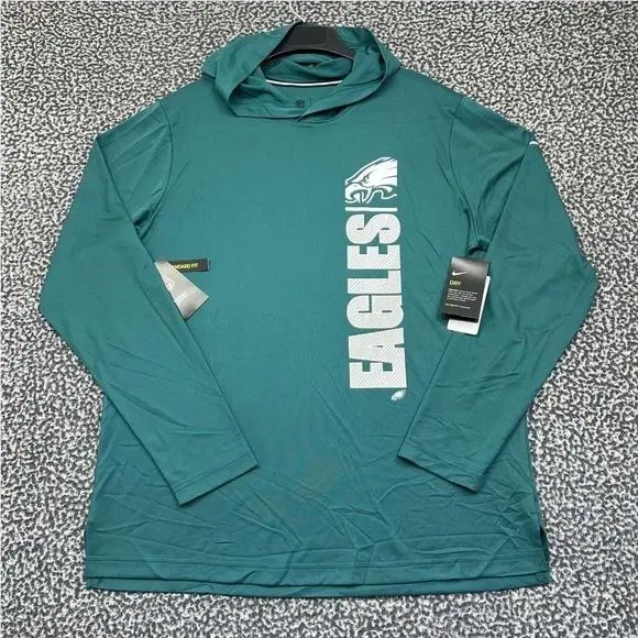 Nike Dri-fit Hoodie Men Large Philadelphia Eagles Long Sleeve Pullover L