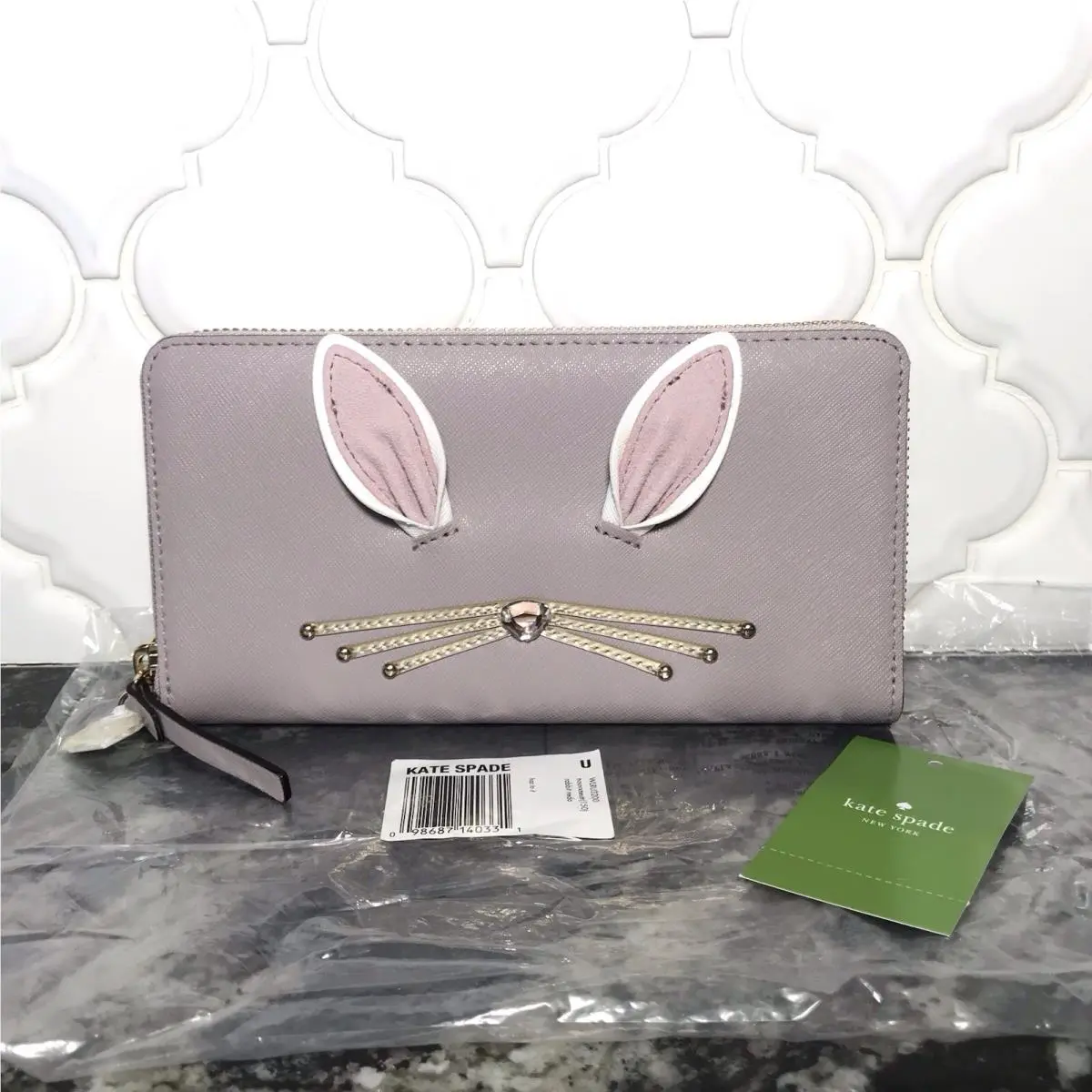 Kate Spade Bunny Zip Around Wallet Novelty Retired Gift New