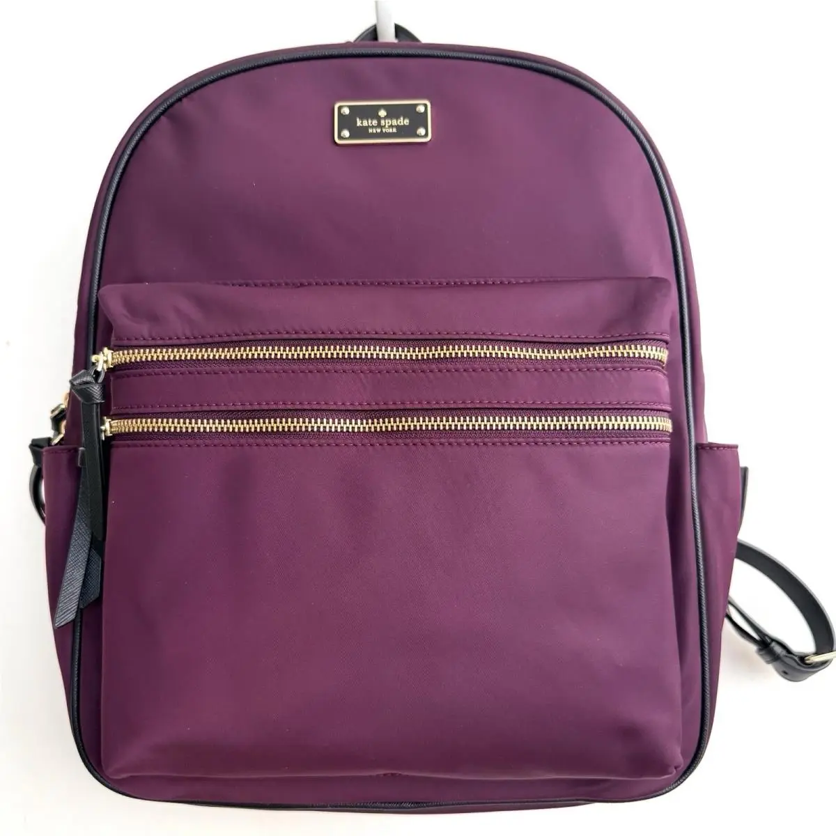 Kate Spade Wilson Road Bradley Nylon + Leather Medium Backpack Purse Plum