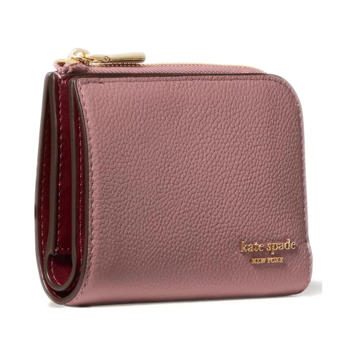 Kate Spade N. York Devin Pebbled Leather Small Slim Bifold Wallet Dusk Rose