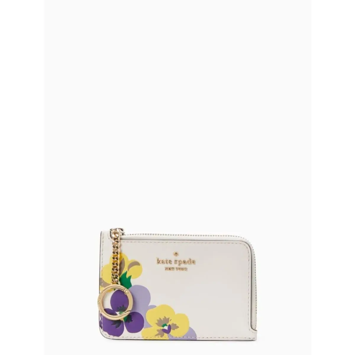 Kate Spade Wild Petal Medium L Zip Floral Card Holder
