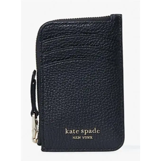New Kate Spade Margaux Zip Cardholder Card Case Wallet + Keyring Black