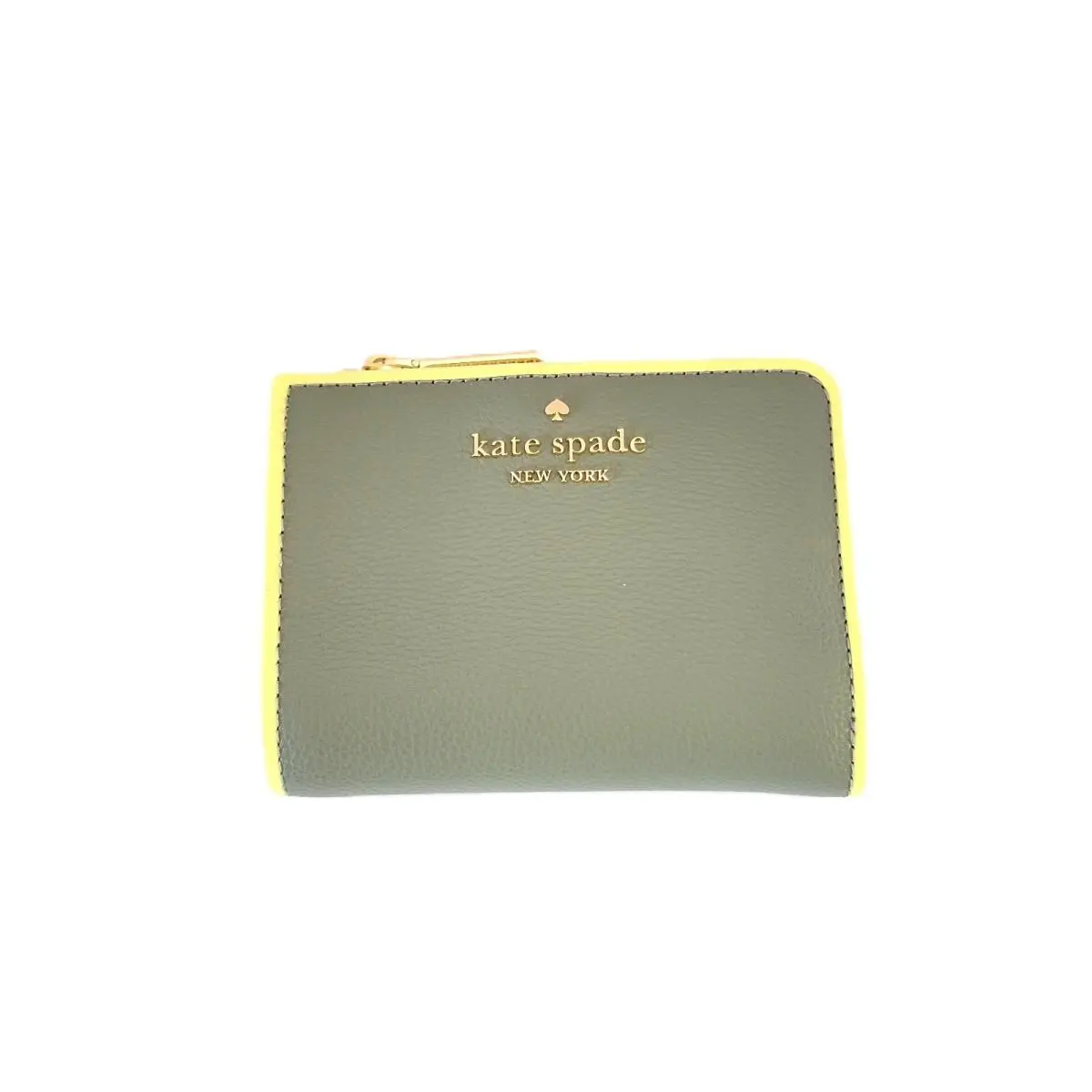 Kate Spade KN763 Small L Zip Wallet Dusky Pine Multi Colorblock Delicate Leather