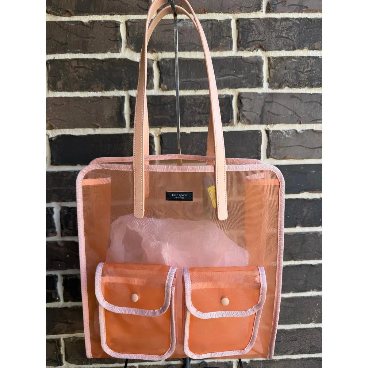 Kate Spade NY Breezy Mesh Tote Bag Light Canteloupe Apricot