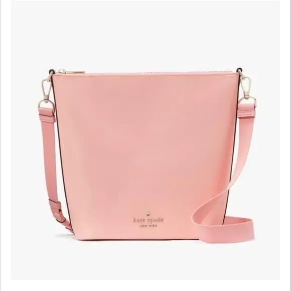 Kate Spade New York Woman`s Chelsea Nylon Duffle Bag Pink Crossbody Bucket Bag