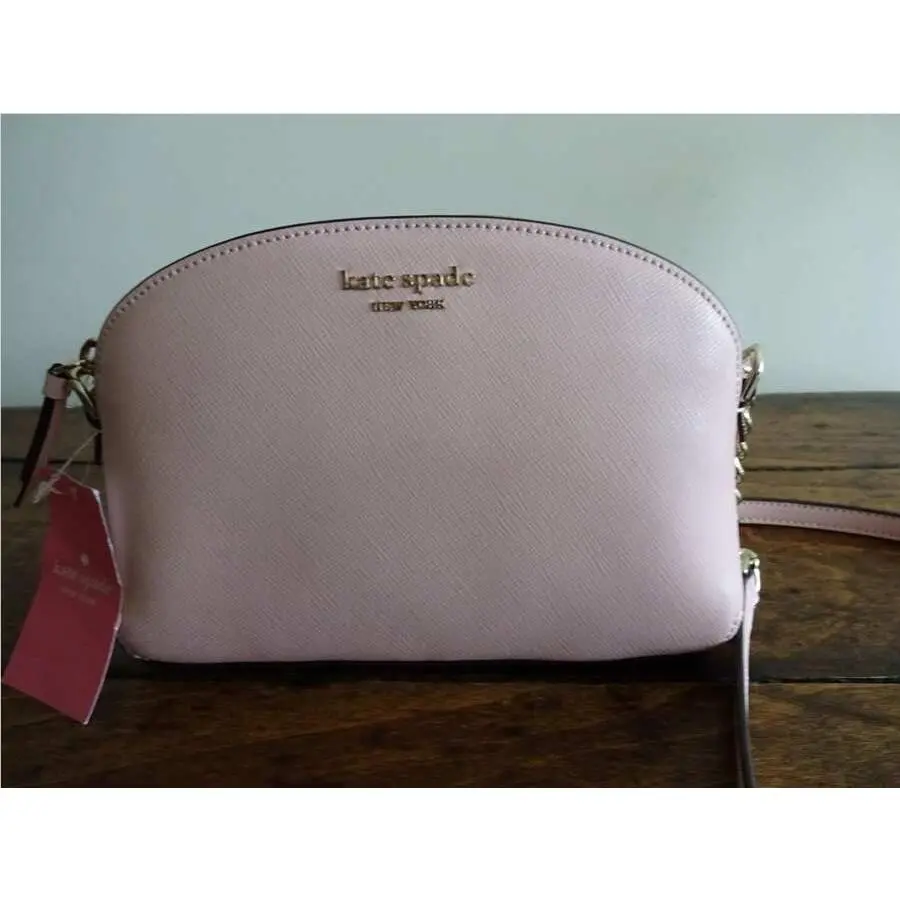 Kate Spade Hilli Chalk Pink Small Saffiano Leather Crossbody Bag