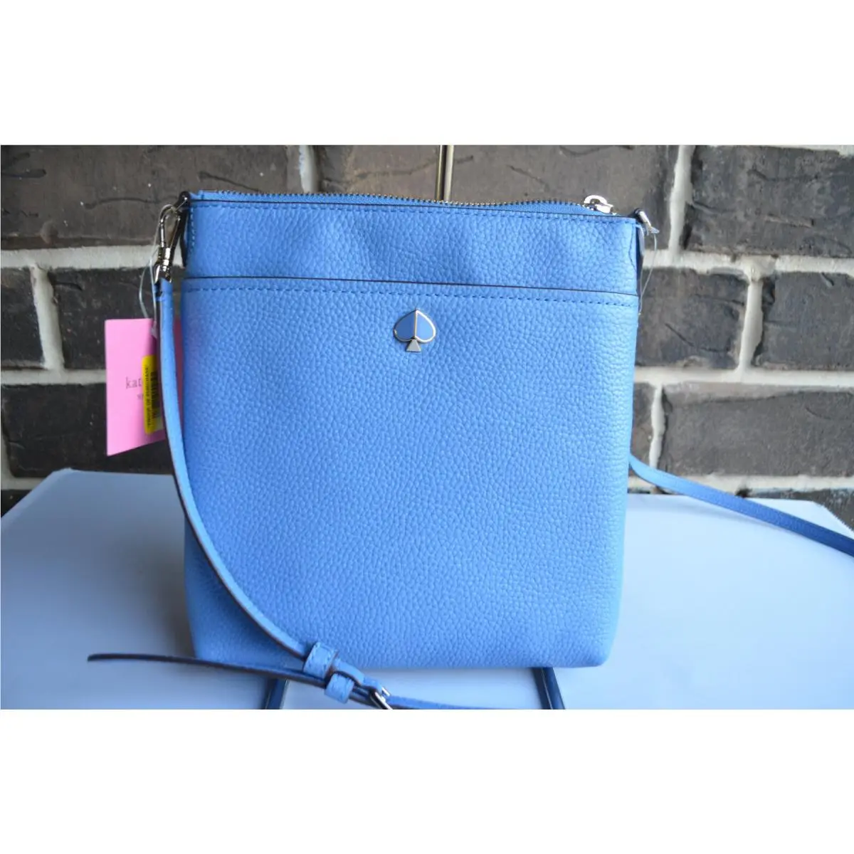 Kate Spade Polly Small Swing Pack Pebble Leather Bag Swordfish Blue