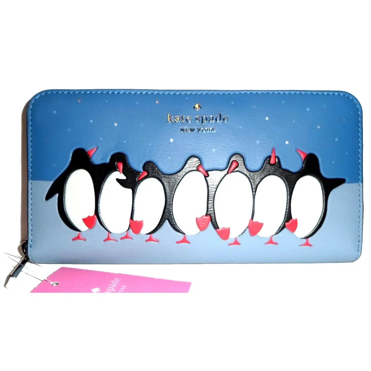 Kate Spade Arctic Friends Leather Zip-around Clutch Wallet