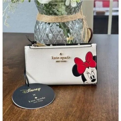 Kate Spade New York X Disney Minnie Small Slim Bifold Wallet KG660
