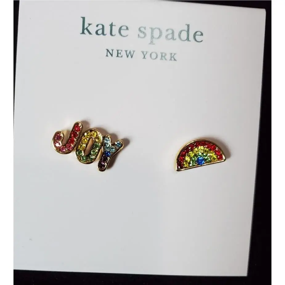 Kate Spade New York Rainbow Pave Joy Rainbow Mismatch Stud Earrings J0