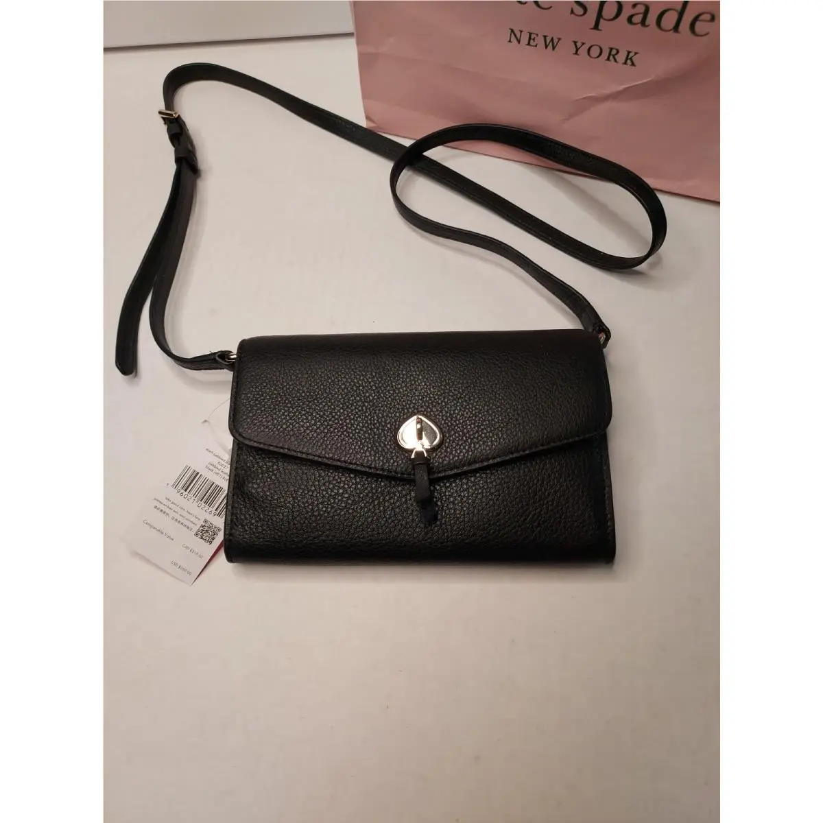 Kate Spade Purse. Black. Marti Pebbled Leather. and Gift Bag