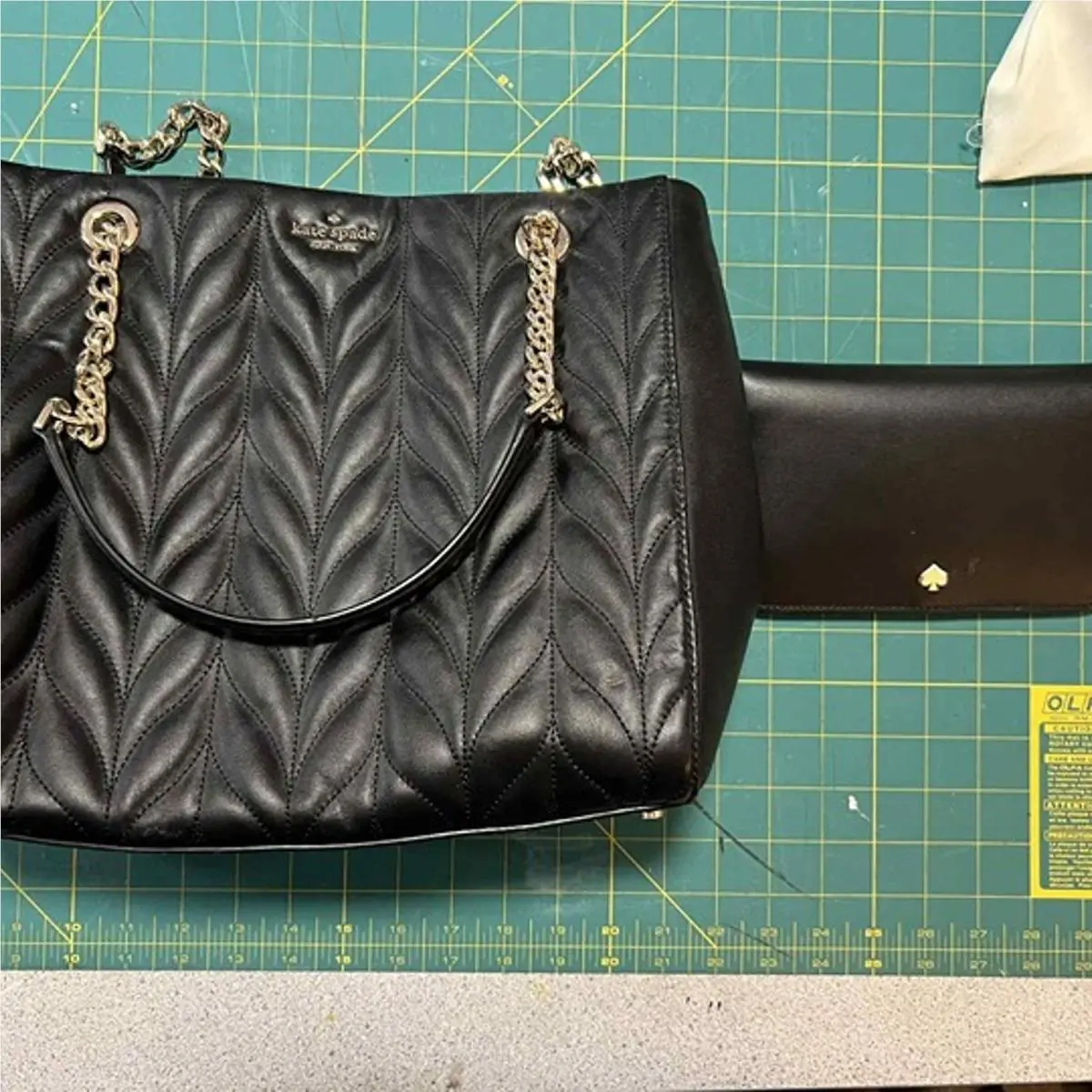 Black Herringbone Kate Spade with Wallet