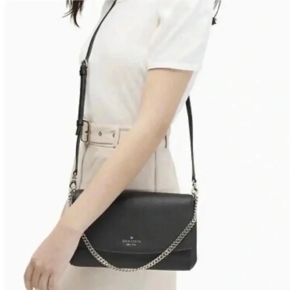 Kate Spade Black Greer Laurel Way Adjustable Strap Crossbody Bag Wrapped