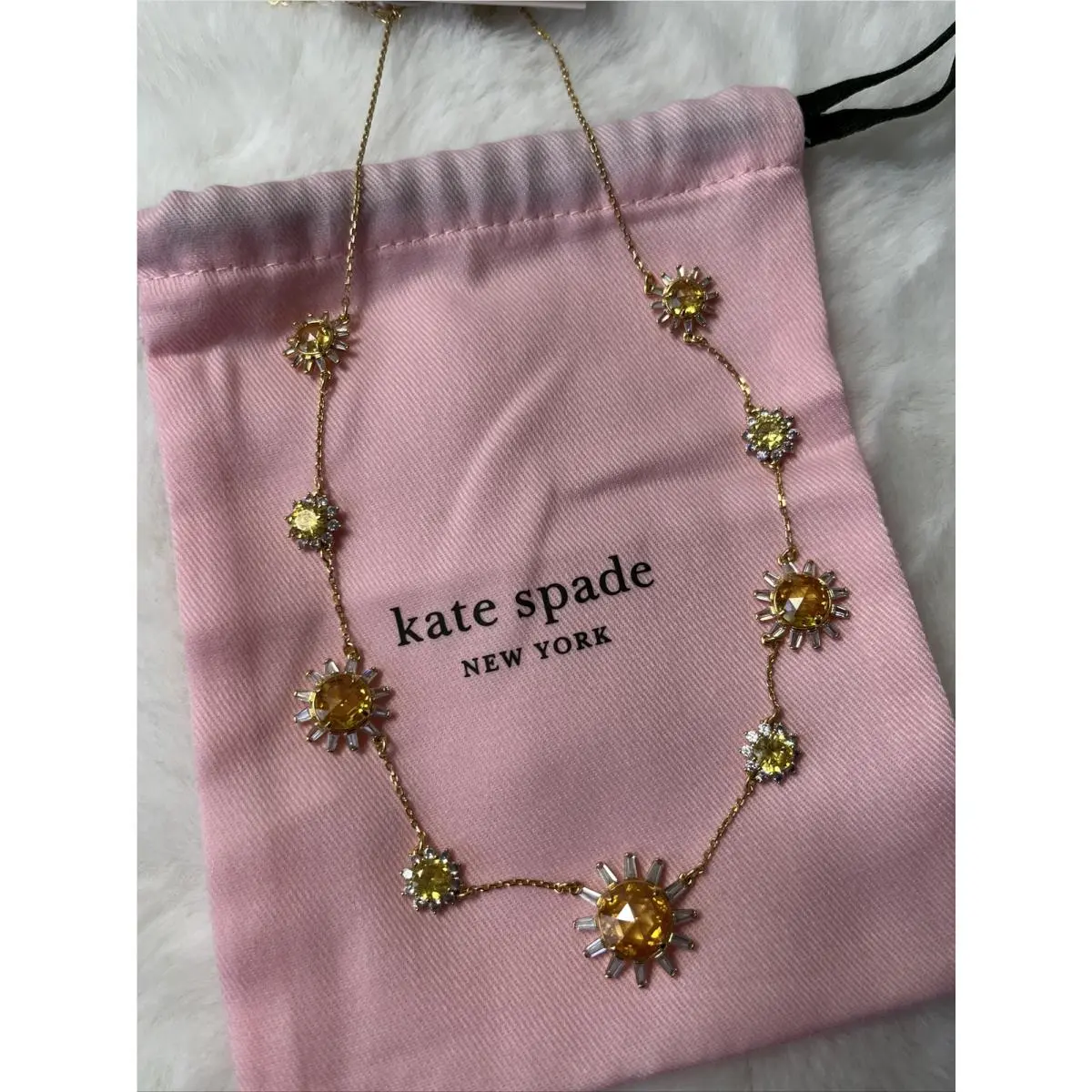 New Kate Spade Sunny Scatter Necklace Yellow Multi