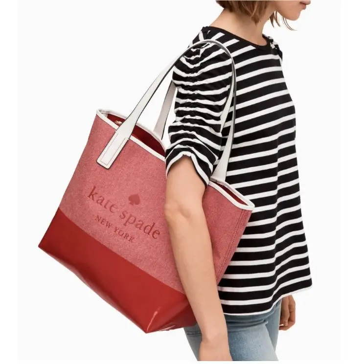 Kate Spade New York Ash Street Logo Triple Compartment Tote - Hot Chili