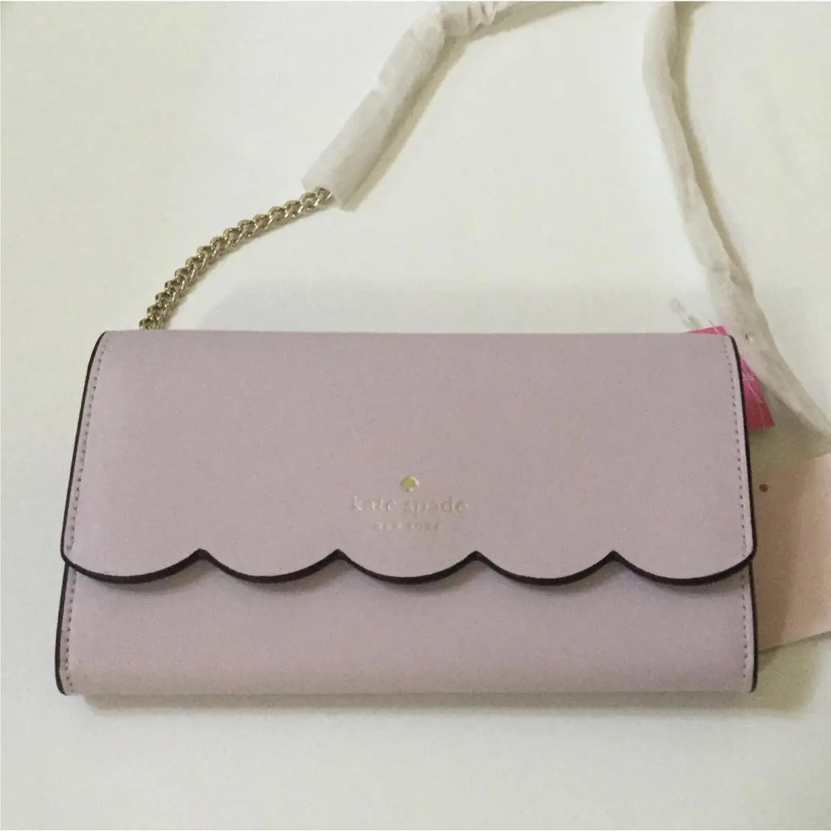 Kate Spade Gemma Wallet On Chain Leather Crossbody Bag in Lilac Moonlight