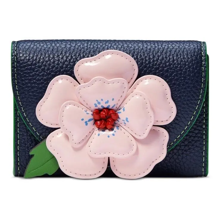 New York In The Garden Floral Applique Flap Card Case Navy Multi by Kate Spade