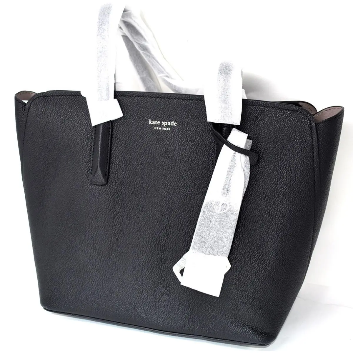 Kate Spade New York Tote Bag Leather Black Plain PXRUA229 New