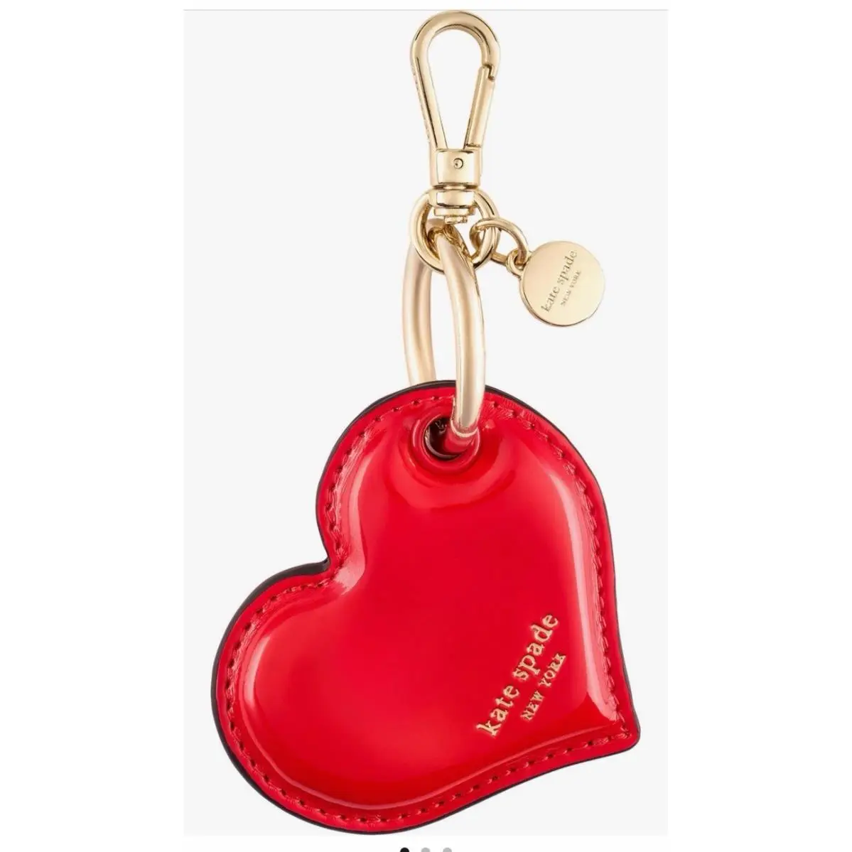 Kate Spade Heart Hardware Metal Keyfob Keychain Bag Charm Red