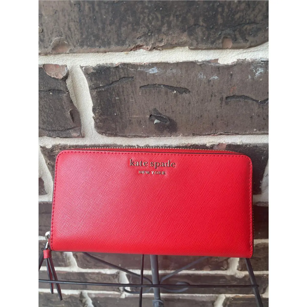 NWT$229 Kate Spade Cameron Zip-around Saffiano Leather Wallet Gazpacho Red LG
