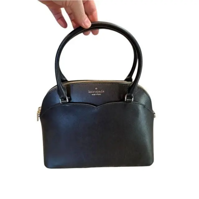 Kate Spade New York Black Payton Medium Dome Satchel Saffiano Leather