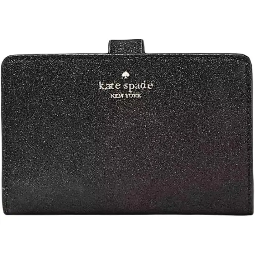 Kate Spade KE446 Shimmy Glitter Medium Compartment Wallet Black
