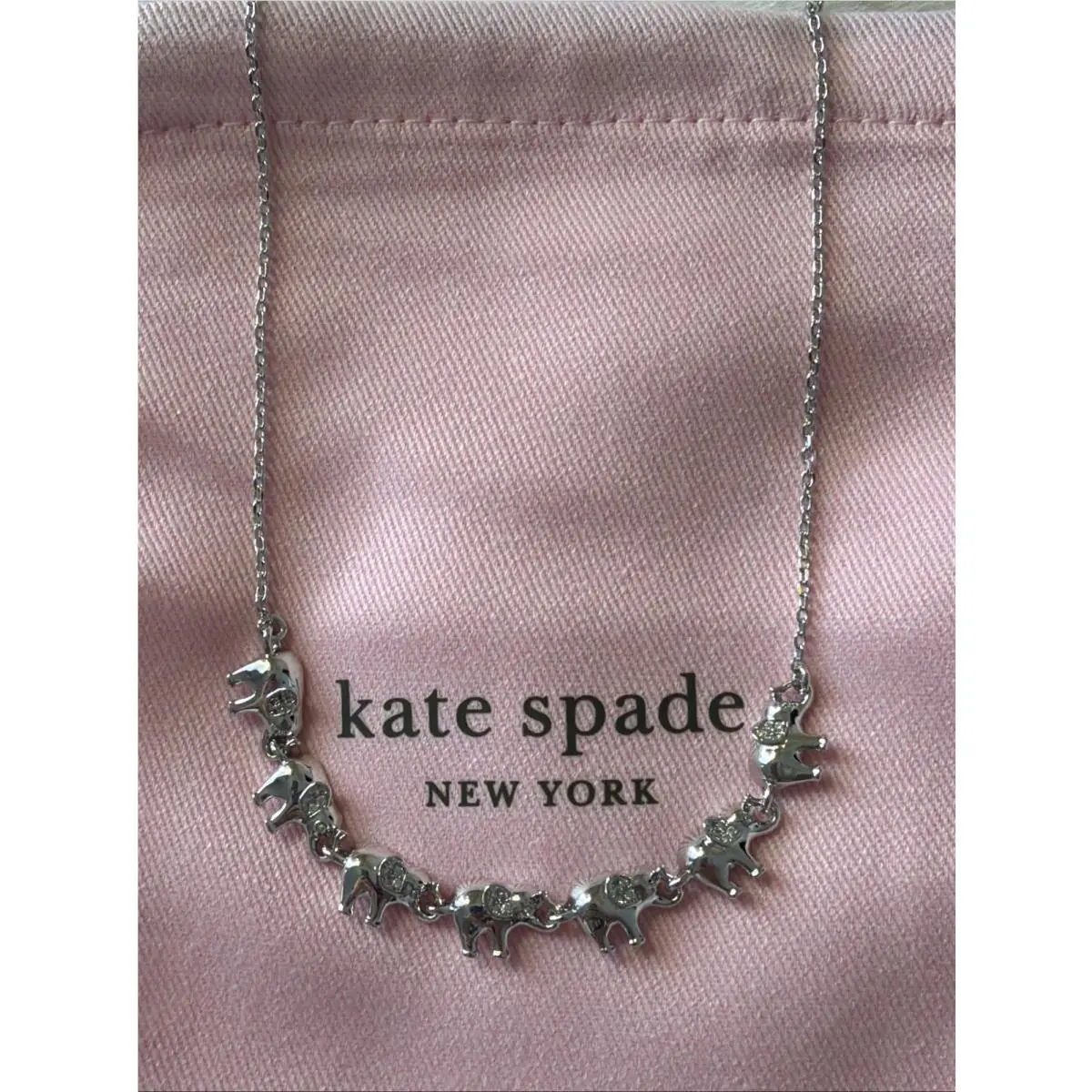 Kate Spade New York Precious Elephant Necklace Silver Tone