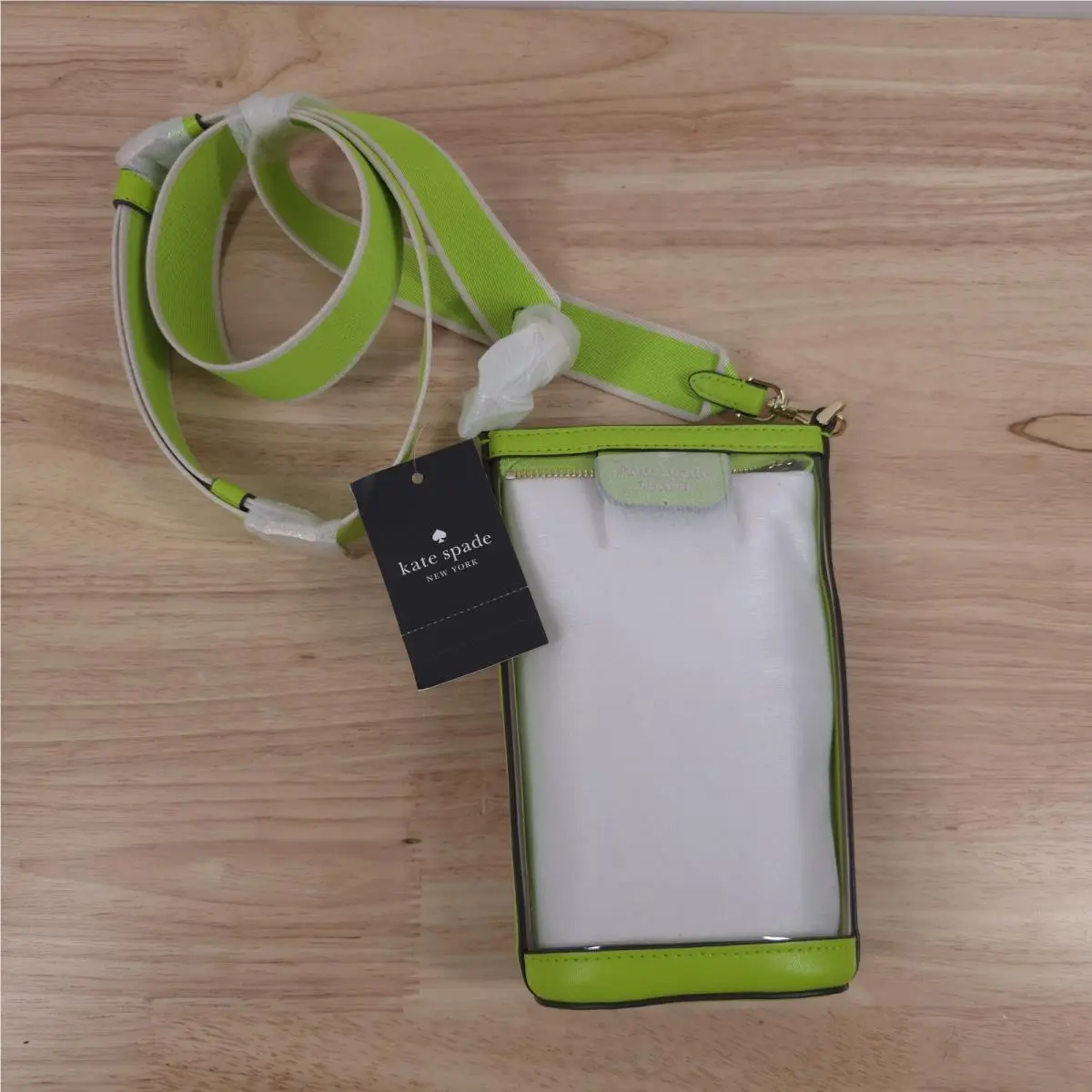 Kate Spade New York Clare Clear Phone Crossbody Grasshopper Green KG085