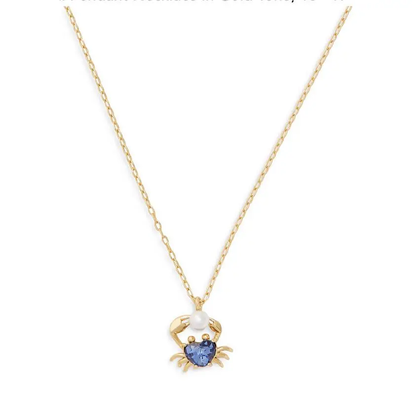 Kate Spade Sea Star Crab Mini Pearl Necklace Sea Starfish Earring Stud Set
