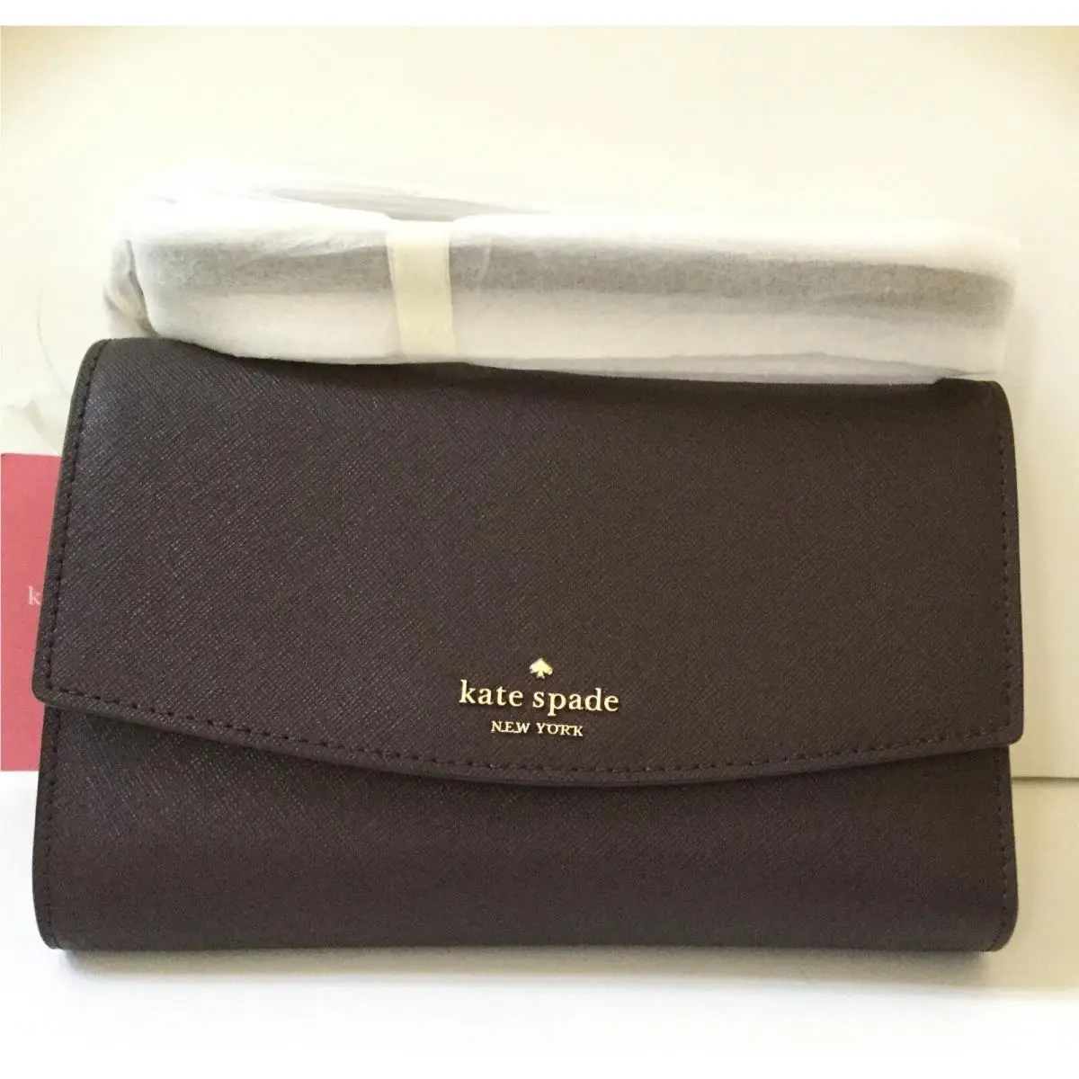 Kate Spade Laurel Way Winni Mini Leather Crossbody Bag in Chocolate Cherry