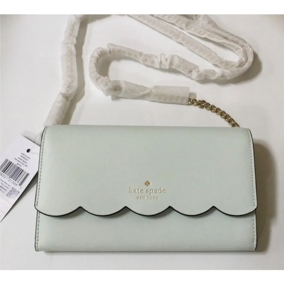 Kate Spade Gemma Wallet On Chain Leather Crossbody Bag Lime Sherb
